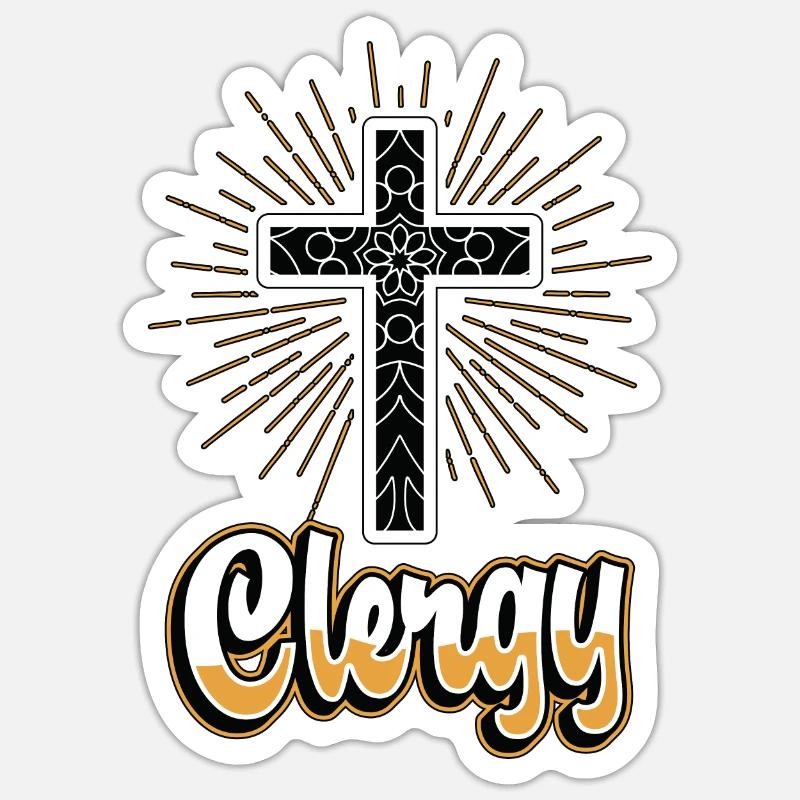 Dévotion du clergé Prédication Ecclésiastique religieux Sticker taille S (10 x 10 cm)