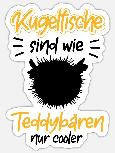 Kugelfisch ist cooler Aquaristik - Sticker Größe S (10 x 10 cm) - Mattweiß