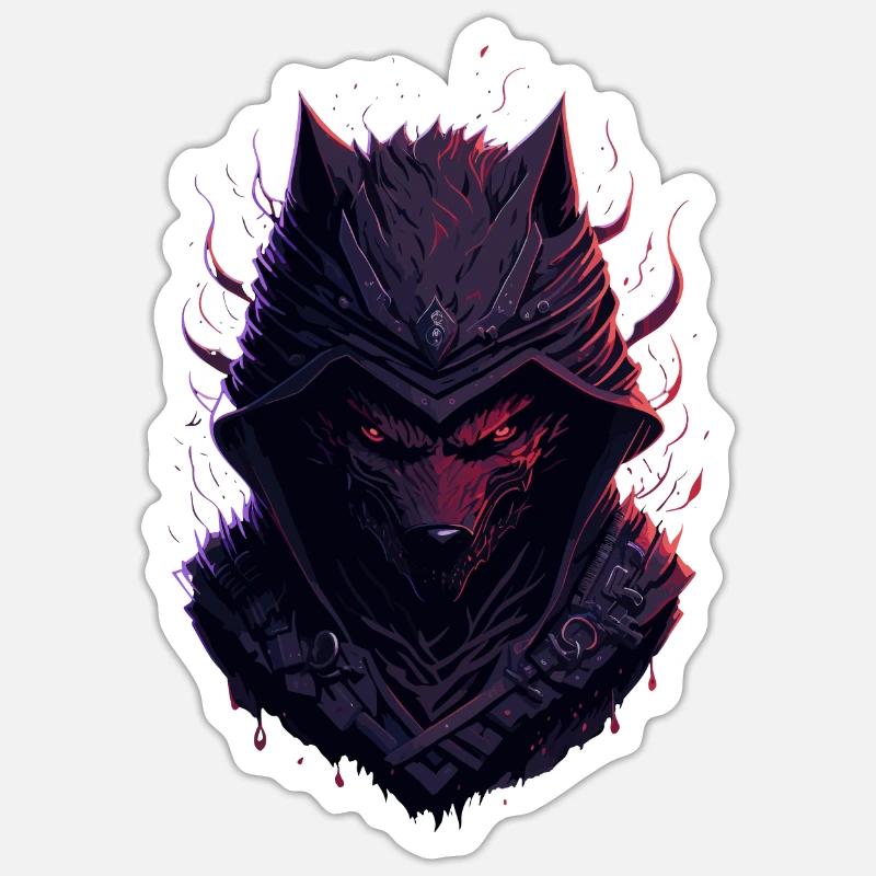 Evil Wolf - Sticker Größe S (10 x 10 cm) - Mattweiß