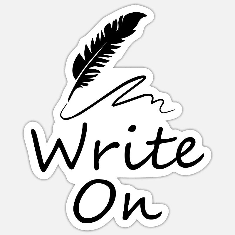 Writer Write On - Sticker size S (10 x 10 cm) - white matte