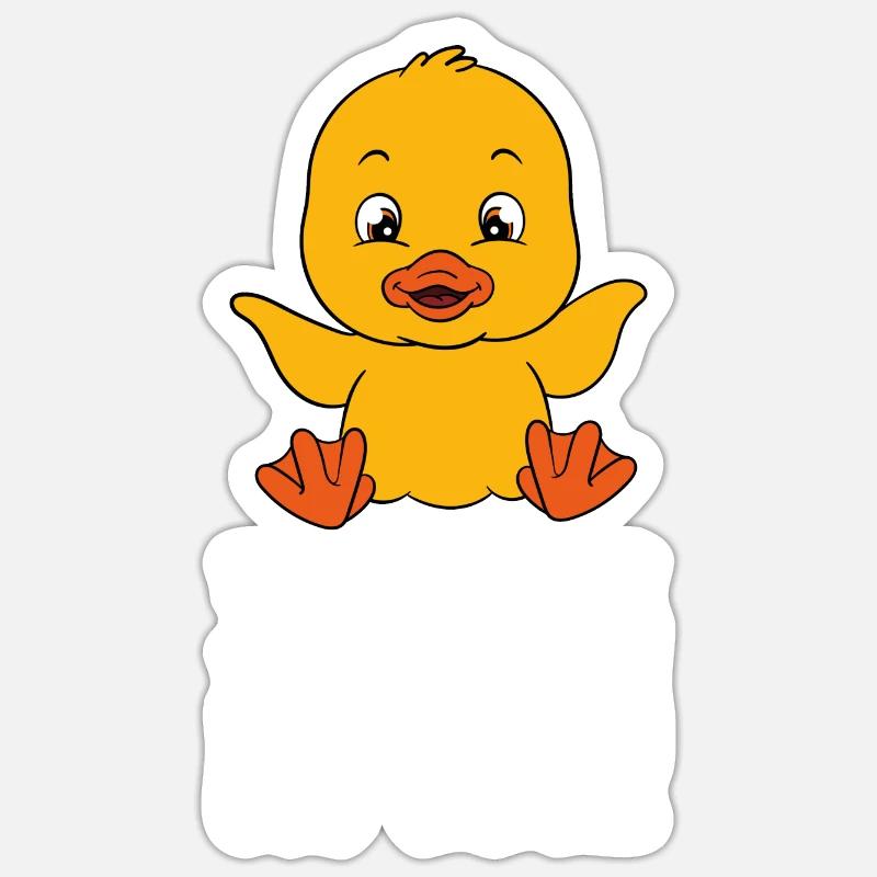 Funny duck Cute ducks - Sticker size S (10 x 10 cm) - white matte