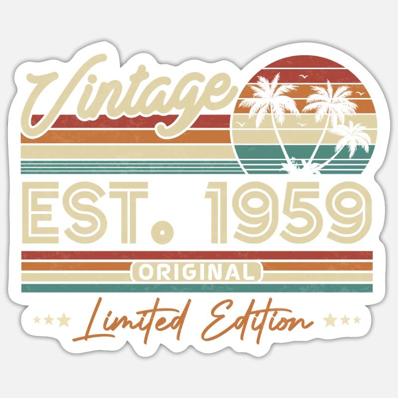 Nostalgie Anniversaire Année 1959 - Sticker taille S (10 x 10 cm) - blanc mat