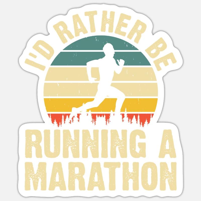 Marathon de course à pied de jogging Sticker taille S (10 x 10 cm)