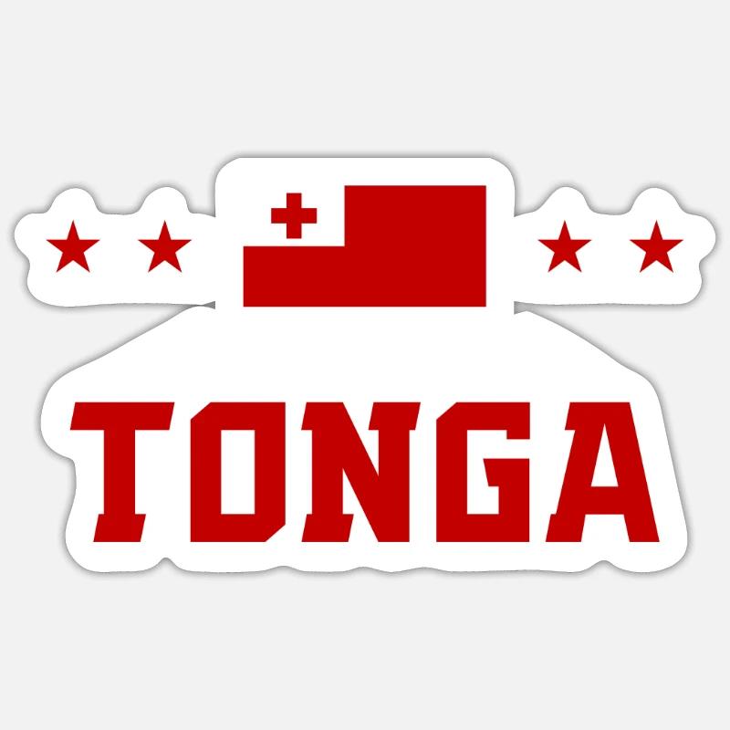 Tonga - Sticker taille S (10 x 10 cm) - blanc mat