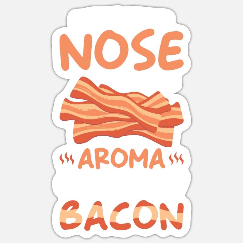 Cadeau Jambon de Bacon - Sticker taille S (10 x 10 cm) - blanc mat