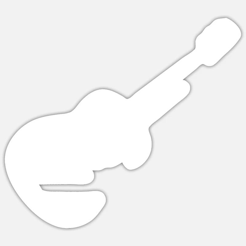 Silhouette de guitare - Sticker taille S (10 x 10 cm) - blanc mat