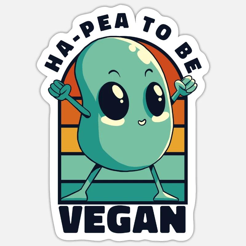 Ha-Pea sera végétalien végétalien végétalien Sticker taille S (10 x 10 cm)