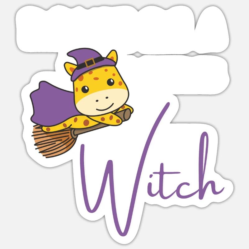 Giraffe Halloween Hexen don't be a basic witch Sticker Größe S (10 x 10 cm)