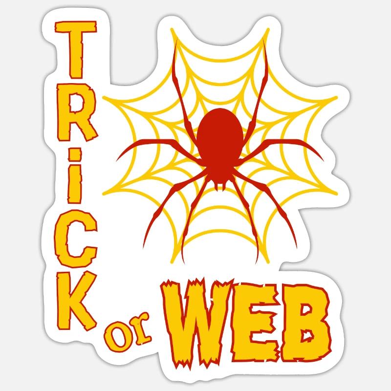 "Trick or Web", candy hunt for Halloween Sticker size S (10 x 10 cm)