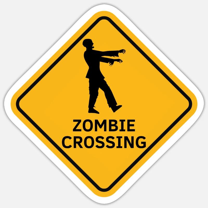 "Zombies Crossing", australisches Zombie-Panel Sticker Größe S (10 x 10 cm)