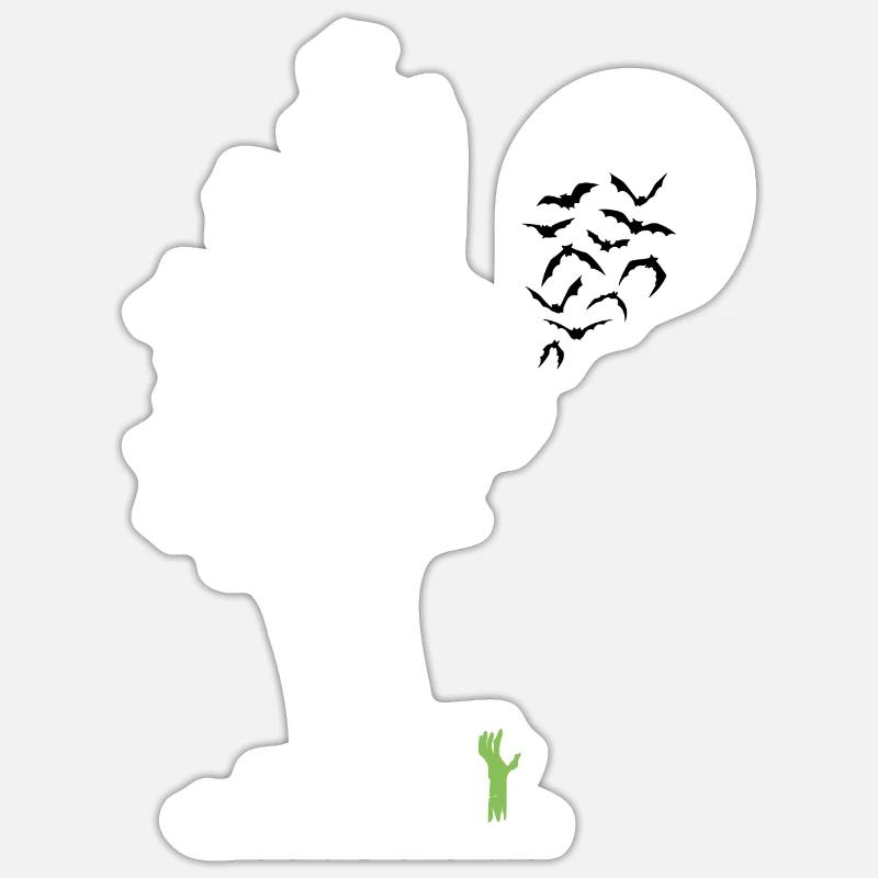 Zombie-Baum, Zombie-Wecker Sticker Größe S (10 x 10 cm)