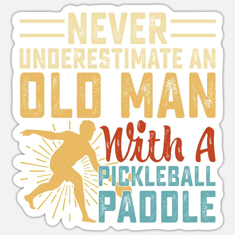 Pickleball - Sticker Größe S (10 x 10 cm) - Mattweiß
