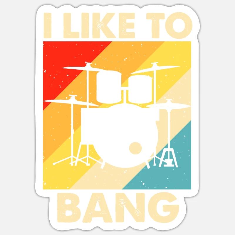 Batterie Batteur Batteur - Sticker taille S (10 x 10 cm) - blanc mat