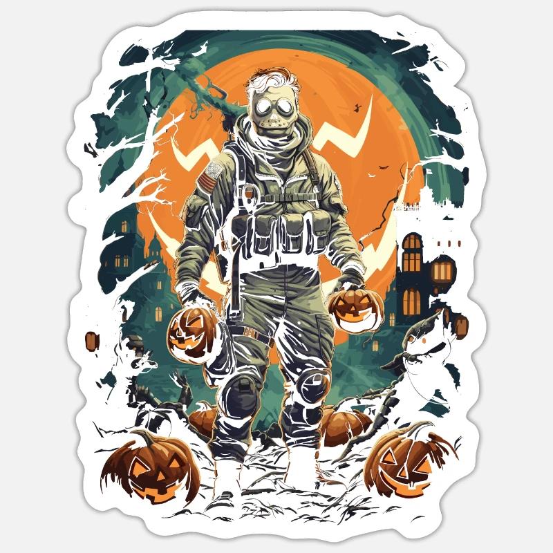 Spooky Fall Out Nuclear Halloween Apocalypse Sticker size S (10 x 10 cm)