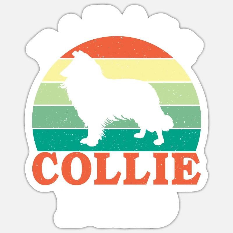 Cadeaux Collie - Sticker taille S (10 x 10 cm) - blanc mat