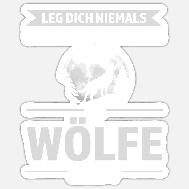 Wolf Mädchen Wölfe Geschenk - Sticker Größe S (10 x 10 cm) - Mattweiß