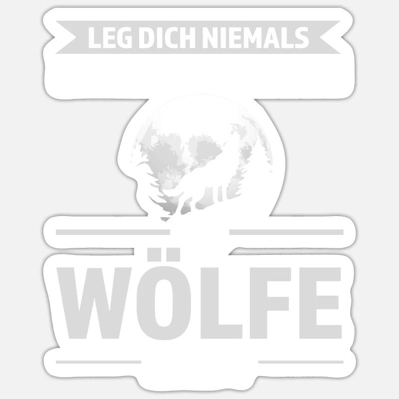 Wolf Junge Wolf Junge Geschenk - Sticker Größe S (10 x 10 cm) - Mattweiß