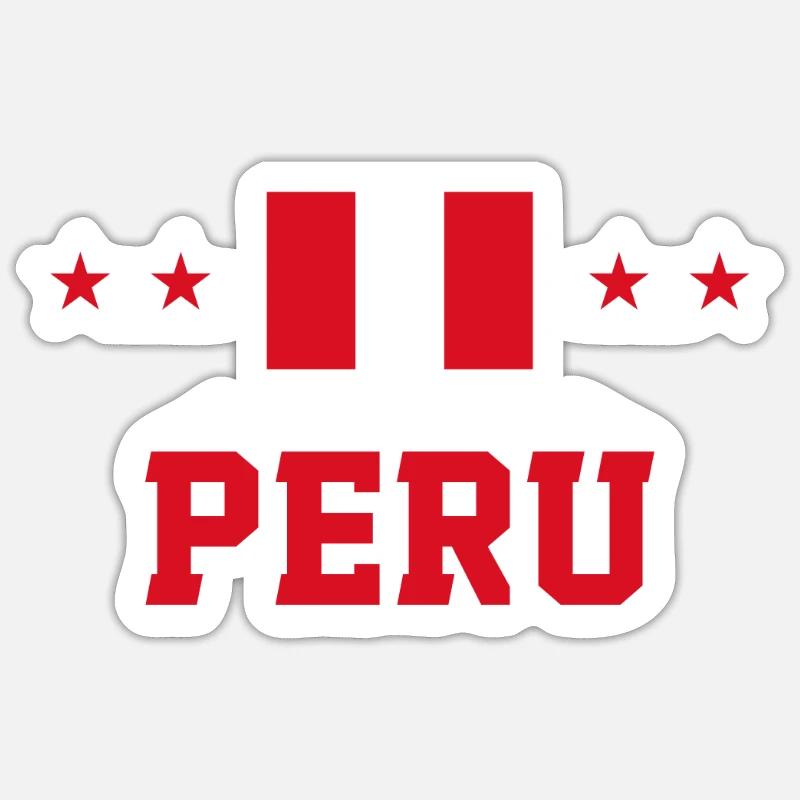 Pérou - Sticker taille S (10 x 10 cm) - blanc mat