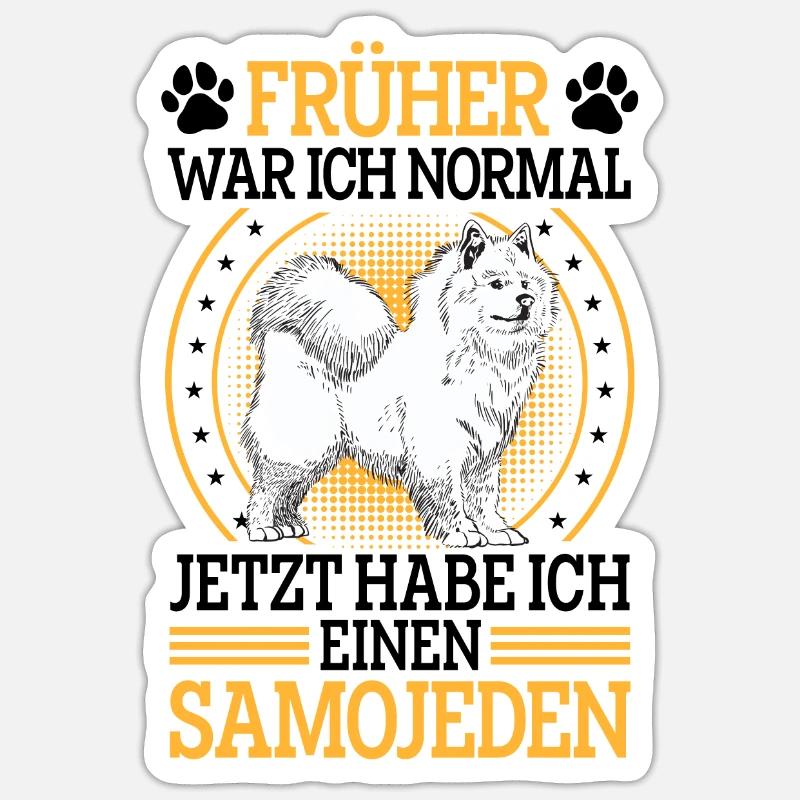 Samojede früher normal Samojedenspitz Sticker Größe S (10 x 10 cm)