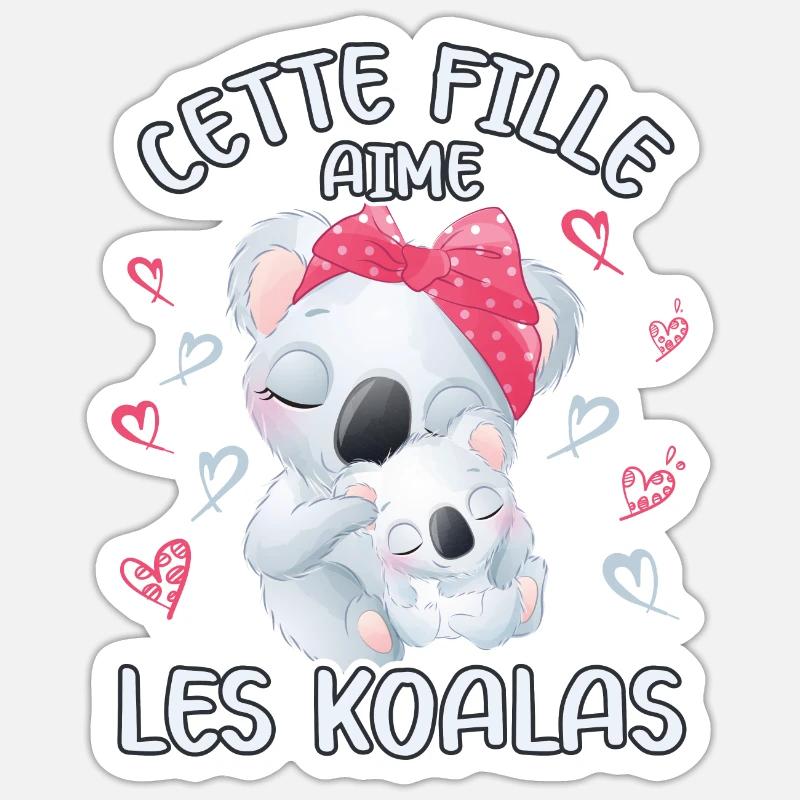 Dieses Mädchen Liebt Koalas - Sticker Größe S (10 x 10 cm) - Mattweiß