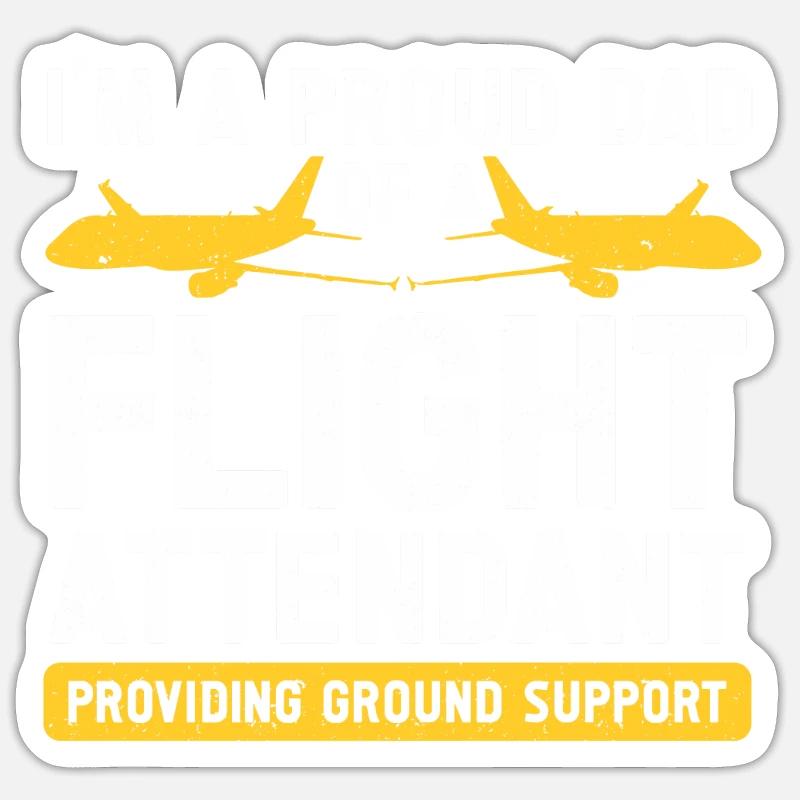 Flugbegleiter Papa Stewardess Flugbegleiter - Sticker Größe S (10 x 10 cm) - Mattweiß
