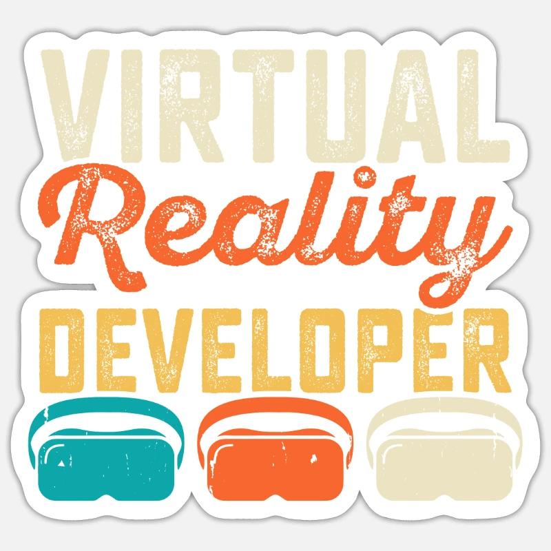 VR Virtual Reality - Sticker size S (10 x 10 cm) - white matte