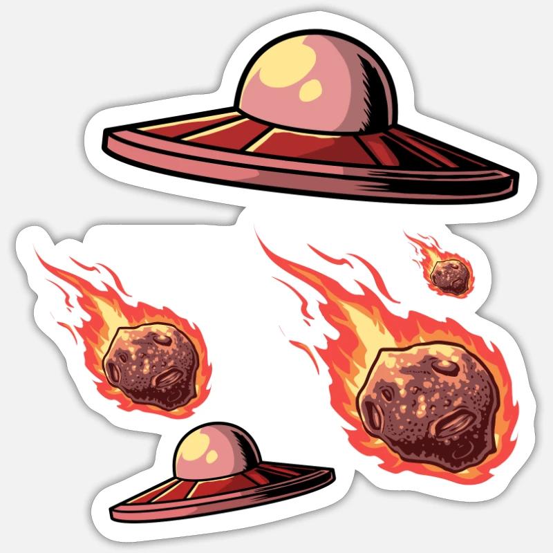 Vaisseau spatial spatial Astroïde de diversion Sticker taille S (10 x 10 cm)