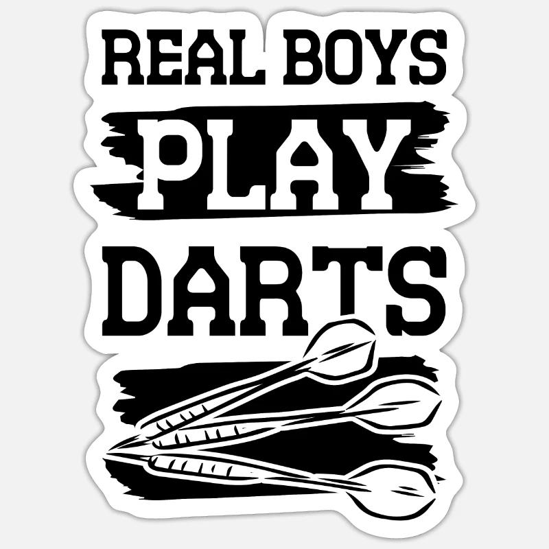 Les gars de fléchettes - Sticker taille S (10 x 10 cm) - blanc mat