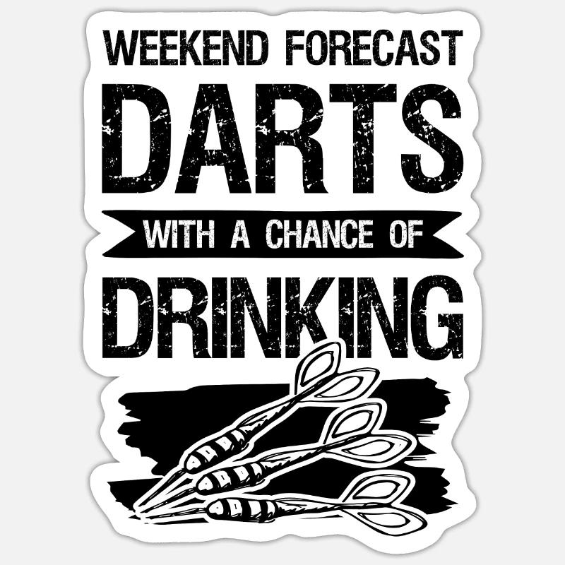 Drinking darts - Sticker size S (10 x 10 cm) - white matte