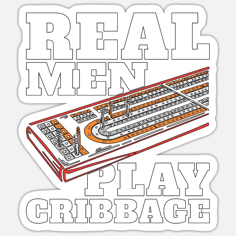 Cribbage Real Men Play Cribbage Loves Board Game Sticker Größe S (10 x 10 cm)