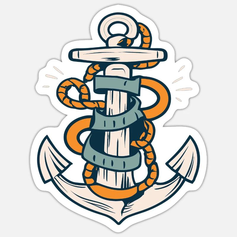 Anker - Sticker Größe S (10 x 10 cm) - Mattweiß