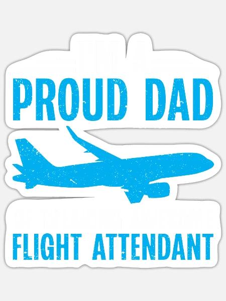 Flugbegleiter Papa Stewardess Flugbegleiter - Sticker Größe S (10 x 10 cm) - Mattweiß