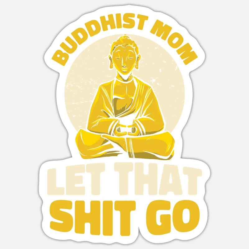 Buddha Buddhist Mutter - Sticker Größe S (10 x 10 cm) - Mattweiß