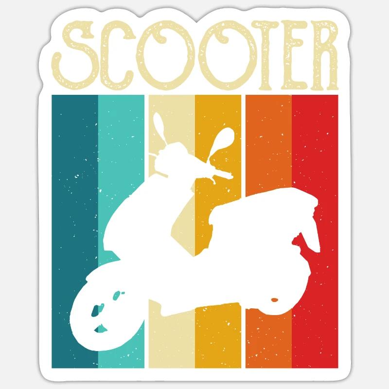 Roller Rollerfahrer Motorroller Sticker Größe S (10 x 10 cm)