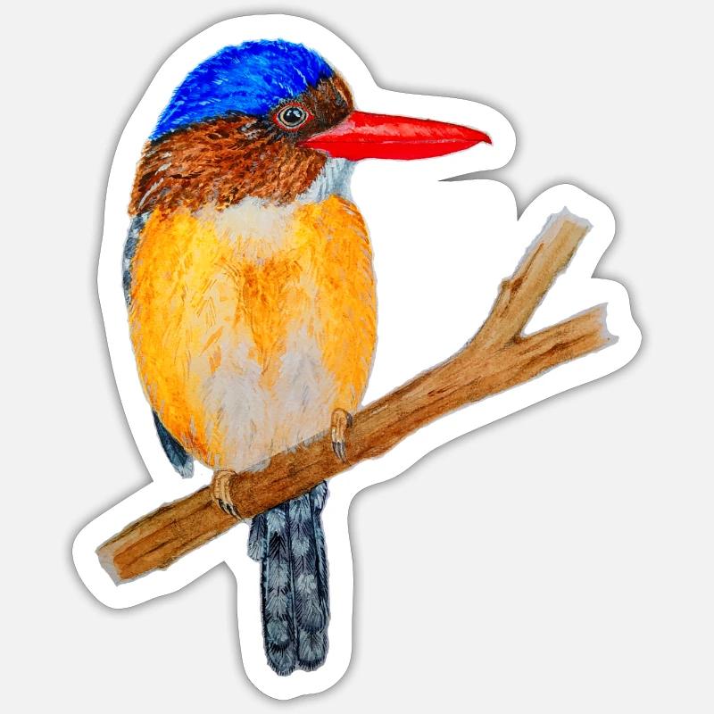 Bunter Vogel - Sticker Größe S (10 x 10 cm) - Mattweiß