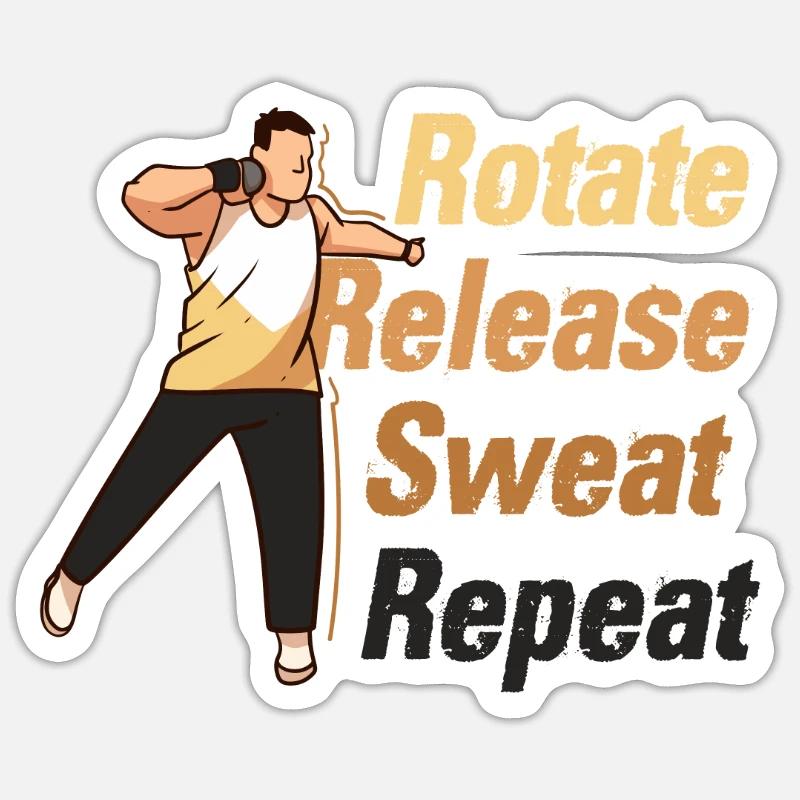 Athlétisme Athlétisme Lancer Athlète - Sticker taille S (10 x 10 cm) - blanc mat
