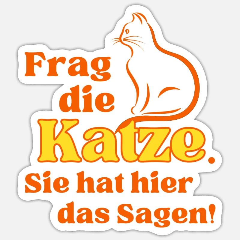 Katze 2 - Sticker Größe S (10 x 10 cm) - Mattweiß