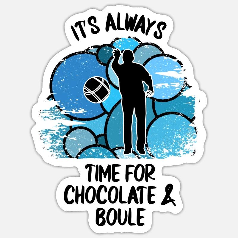 Boule Petanque Boccia Boules Schokolade - Sticker Größe S (10 x 10 cm) - Mattweiß