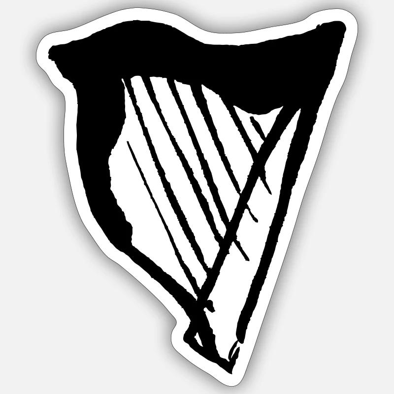 Harfe - Abstrakt - Sticker Größe S (10 x 10 cm) - Mattweiß