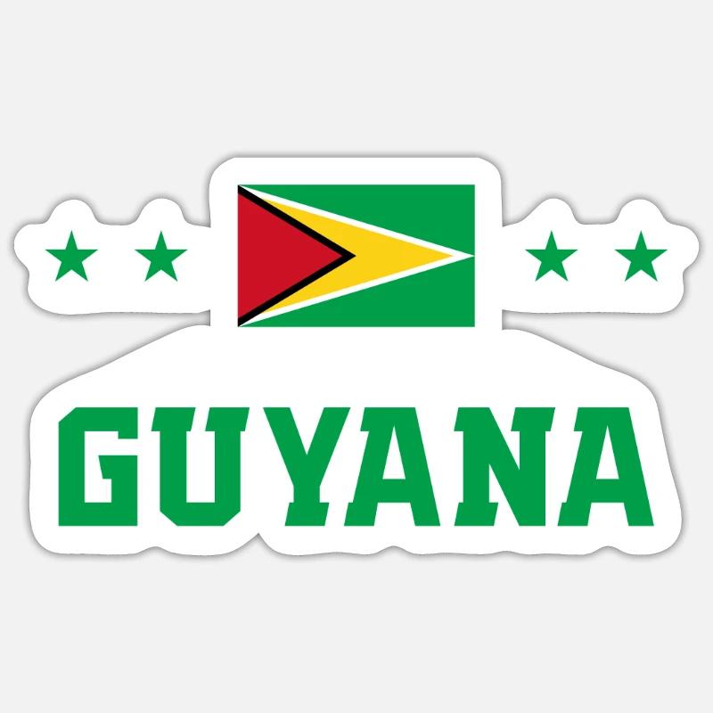 Guyana - Sticker Größe S (10 x 10 cm) - Mattweiß