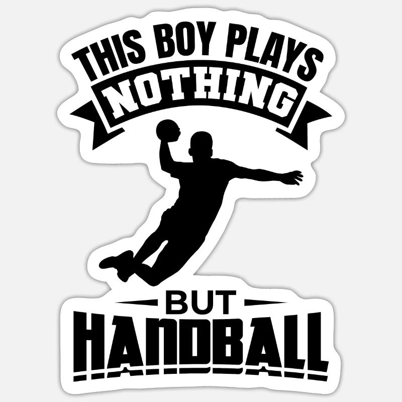Boy playing handball - Sticker size S (10 x 10 cm) - white matte