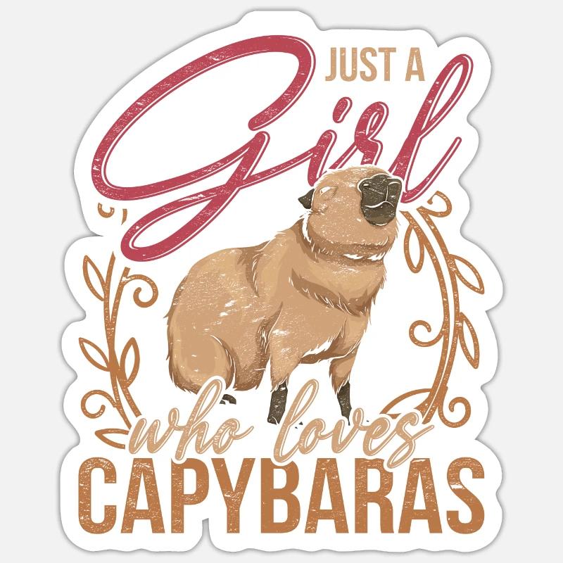 Nur ein Mädchen das Capybaras liebt Capybara - Sticker Größe S (10 x 10 cm) - Mattweiß