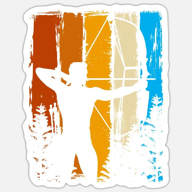 Pfeil und Bogen Bogenschießen Bogenschütze - Sticker Größe S (10 x 10 cm) - Mattweiß