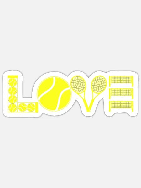 Ich liebe Tennis - Sticker Größe S (10 x 10 cm) - Mattweiß