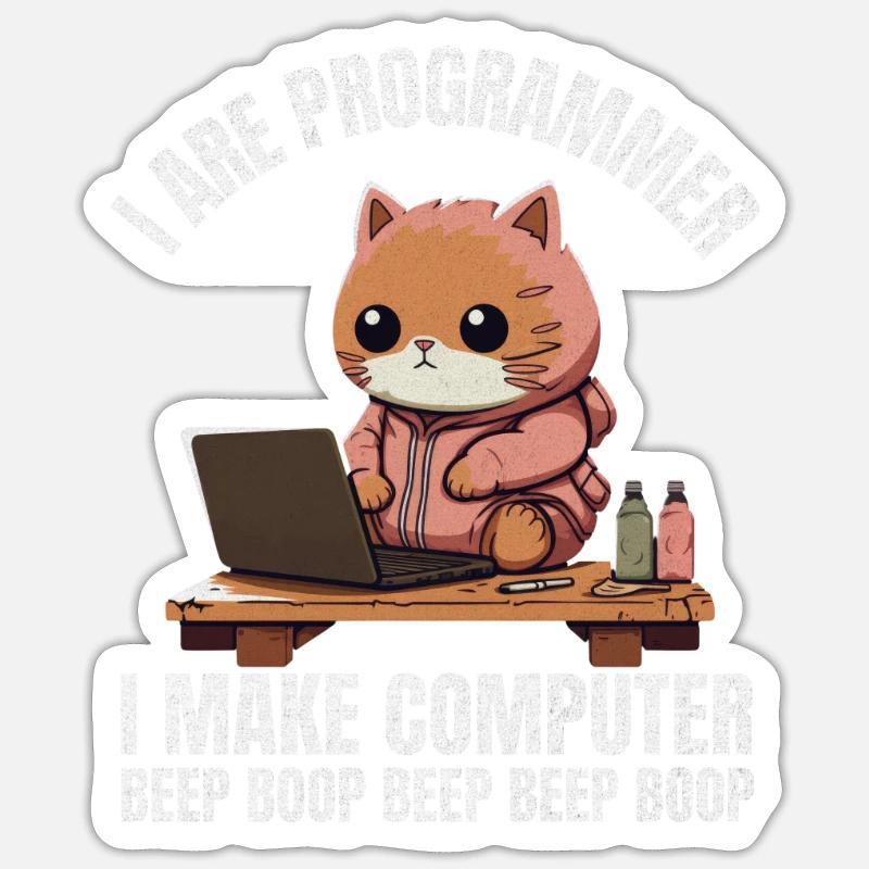 Je suis programmeur. Je fais un bip informatique Sticker taille S (10 x 10 cm)