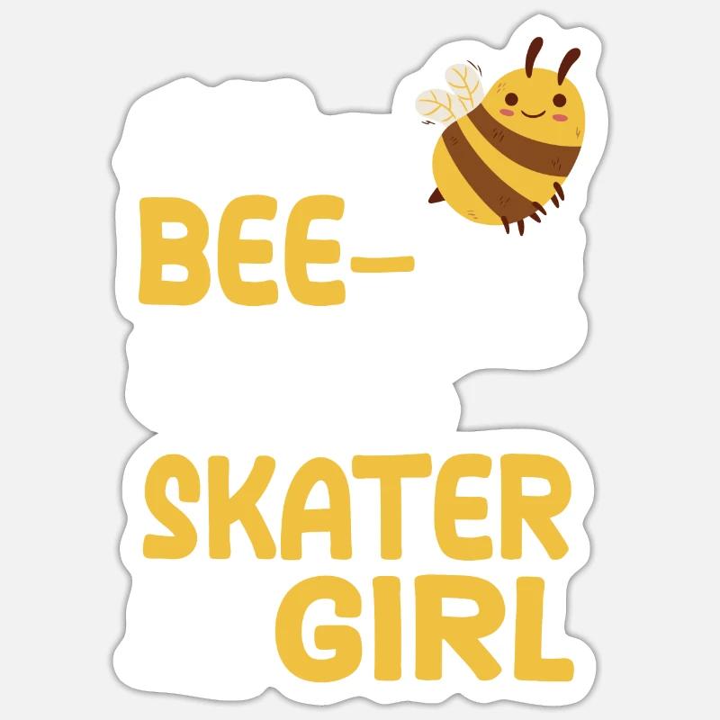 Niedliche Eislaufmädchen Eiskunstläuferin - Sticker Größe S (10 x 10 cm) - Mattweiß
