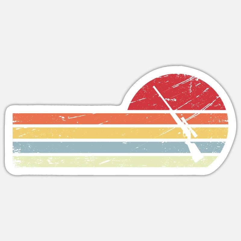 Sun et Retro Lines - La Chasse - Sticker taille S (10 x 10 cm)