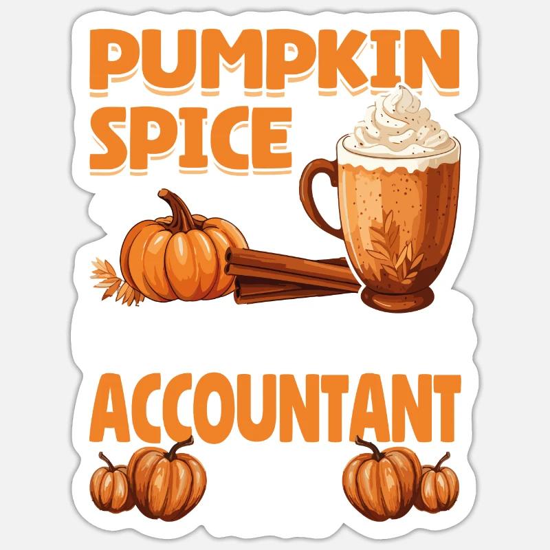 Cool Pumpkin Spice garde ce comptable agréable - Sticker taille S (10 x 10 cm) - blanc mat