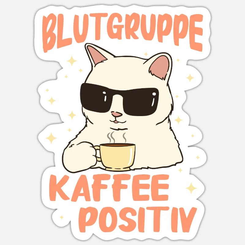 Kaffee Coffee Kaffeetrinker Kaffeeliebhaber - Sticker Größe S (10 x 10 cm) - Mattweiß