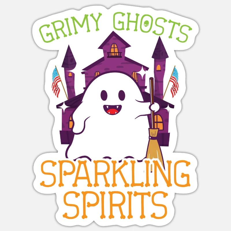 Grim ghosts, sparkling ghosts, janitors Sticker size S (10 x 10 cm)